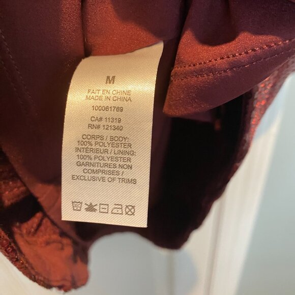 Dynamite Burgundy Sequin Long Sleeve Mini Dress – Size M (NWOT) - Picture 9 of 10